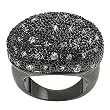 Black Rhodium-plated Brass Cubic Zirconia Dome Ring (Sizes 5 - 9 available)