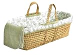 Tadpoles Toile Moses Basket in Sage