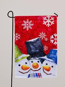 Garden Flag Snowmen Three