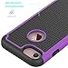 iPhone 8 Case, OEAGO iPhone 7 Silicone Case [Drop Protection] [Shock Proof] Hybrid Dual Layer Rubber Plastic Impact Defender Rugged Slim Hard Case Cover Shell for Apple iPhone 8 / iPhone 7 - Purple