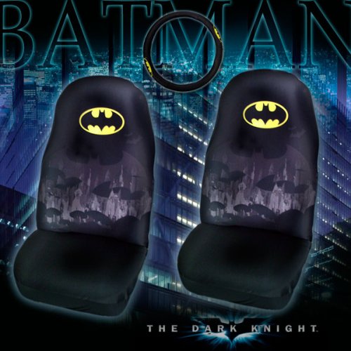 Batman Car Seat Covers and Steering Wheel Cover Set
