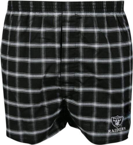 Buy Oakland Raiders Kickin' Back Plaid Boxer Shorts