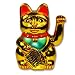 Battery Operated Maneki Neko Lucky Fortune Cat Waving Arm Gold