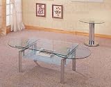 contempory bedroom furniture-Coaster Contemporary Coffee Side/End Occasional Table, Chrome Metal Leg Base
