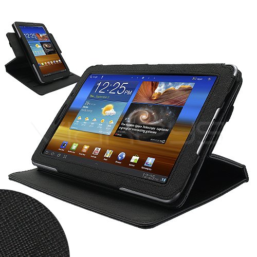 Celicious Black Textured Rotary Case for Samsung Galaxy Tab 7.7 P6800