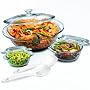 Anchor Hocking 3 Piece Casserole Glass Bakeware Set with Bonus 2 Piece Kitchen Tool Set