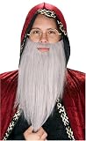 Long Grey Wizard Beard and Moustache Costume Accessory