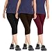 Rooliums Woman Super Fine Cotton Capri Combo Pack Of 3 (Black, Dark Brown and Maroon) - Free Size RS.499.00