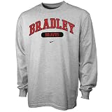 Nike Bradley Braves Ash Classic Arch Logo Long Sleeve T-shirt