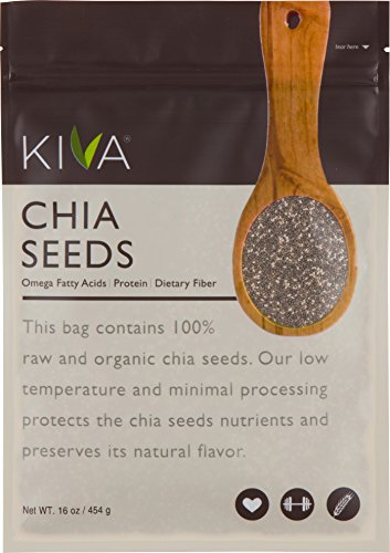 Kiva Organic Chia Seeds - RAW, Non-GMO and Vegan (1 Pound Bag)
