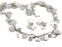 Silver Pearl Filigree Necklace Earring Set Fashion Jewelry