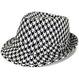 Unisex Classic Houndstooth Fedora Hat - Different Colors Available