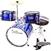 De Rosa DRM312-BU Children's 3 Piece 12 Inch Drum Set with Chair, Blue