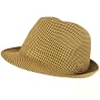 New Houndstooth Tweed Fedora Trilby Hat Brown Burgundy Crushable Medium/Large