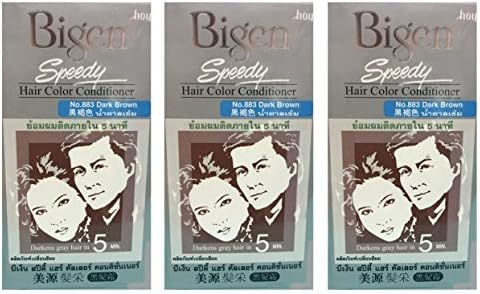 3 BOXES of BIGEN SPEEDY Dark Brown No.883 Hair Color Conditioner. Darkens grey hair in 5 min by Fleurz