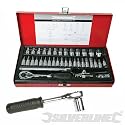 SILVERLINE 38 PIECE 1/4'' DRIVE METRIC SOCKET WRENCH SET