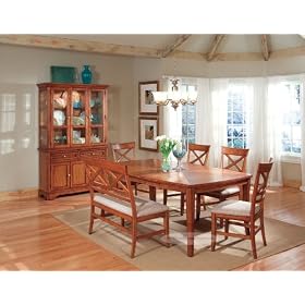 Oak Casual Dining Table with Side Chairs and a Bench by warehousedirect72