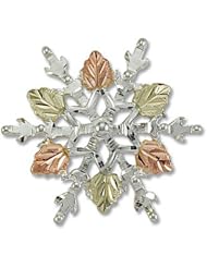 Landstroms Black Hills Gold and Silver Snowflake Brooch Pin - PN873SS