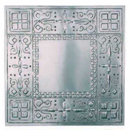 Package of 6 - 12 x 12 Vintage Look Reproduction Galvanized Metal Embossed Tin Checks Ceiling Tiles