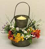 Country French Tin Double Bin Indoor/Outdoor Plant Stand Carrier