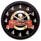 Wanduhr Kein Bier vor Vier im Retrolook