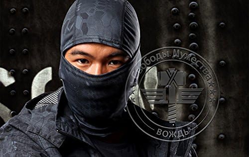 1Pc Chiefs Rattlesnake Tactical Airsoft Hunting Wargame Breathing Dustproof Face Balaclava Mask Motorcycle Skiing Cycling Full Hood - Black