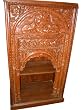 Carved Bookcase Peacock Motif Intricate Carving Furniture