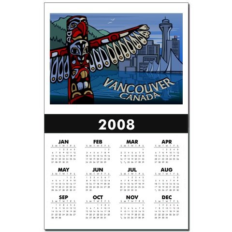 Vancouver 2008 Calendar Picture Painted By Canadian Artist Designer Kim Hunter
