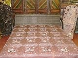 Thanksgiving Gift- Aari Camel Motifs Light Golden Brown India Bedding Bedsp ....