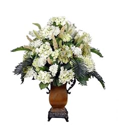 Artificial White & Green Hydrangea Centerpiece