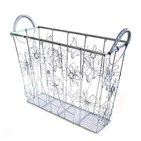<b>Flower Magazine Basket - Chrome</b>