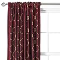 Home Hourglass Embroidered Window Panel - Red
