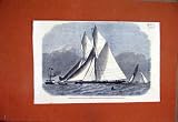 1865 SAILING MATCH ROYAL THAMES YACHT CLUB OLD PRINT