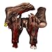 XONOR Halloween Severed Hands Feet Set Scary Bloody Broken Body Parts Halloween Props Decorations, 4 Pieces(Feet & Hands) (Black)