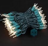 Novelty Lights, Inc. CG100-4-G-CL Commercial Grade Christmas Mini Light Set, Clear, Green Wire, 100 Light, 4" Spacing, 34 Long