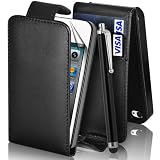 from SUPERGETS Supergets Quality Black Top Flip Leather Case For Apple Iphone 4 4S Case Includes Screen Protector , Stylus And Polishing Cloth