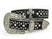 Western Rhinestone Silver Circle Studs and Cross Decoration Genuine Leather Belt
