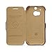 Moon Monkey Luxury Business Genuine Leather Folio Protective Case Wallet Design for HTC One M8 Magnet Adsorption (MM364) (Brown)