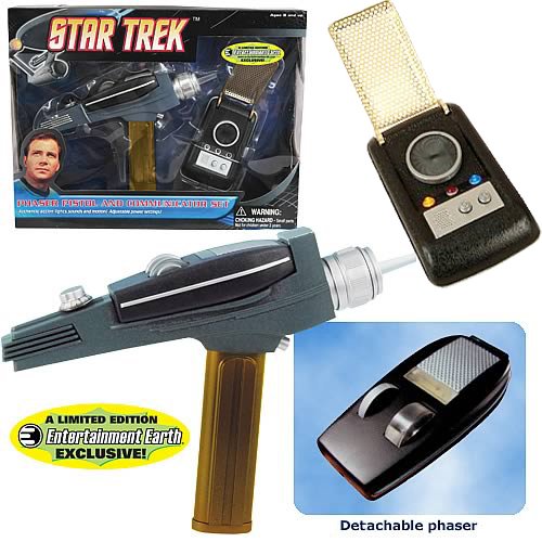 EE Exclusive Star Trek Classic Gold Phaser and Communicator