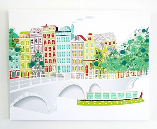 Amsterdam Canvas Wall Art, Across the Canal, Framed Print