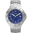 Timex 2C491 Men's Bold Silver-Tone Watch with Deep Blue Dial and Long-Life Battery
