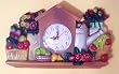 Kitchen Food Wall Clock Fruit Vegetables Tea Pot