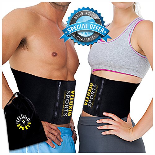 Veluxio Zipper Edition Waist Trimmer Ab Belt With Lumbar Support