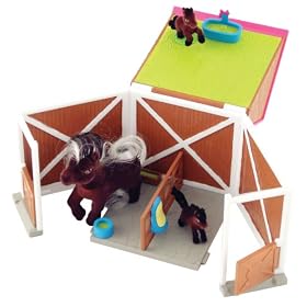 Pony In My Pocket Stable Fold out playset includes exclusive Pony Mum & Babies Paso Fino family.