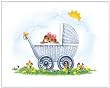 New Baby Collection - Girl Carriage - Childrens Wall Art, Kids Wall Art, Nursery Wall Art