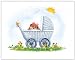 New Baby Collection - Girl Carriage - Childrens Wall Art, Kids Wall Art, Nursery Wall Art
