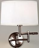 Pivoting Swing arm Pin up Lamp, WHITE, OILRUBBEDBRONZE