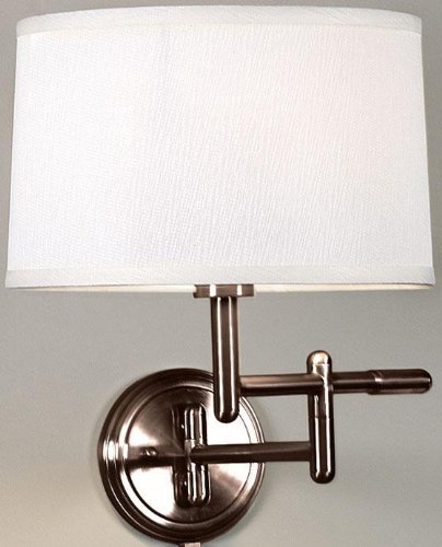 Pivoting Swing arm Pin up Lamp, WHITE, OILRUBBEDBRONZE