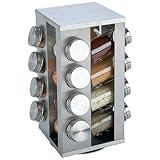 IMAGE OF Chef Secret 16 Jar Stainless Steel Rotating Spice Rack Stainless Steel Lids Practical