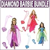 Mattel Barbie Diamond Castle Pink, Purple and Blue Doll Bundle